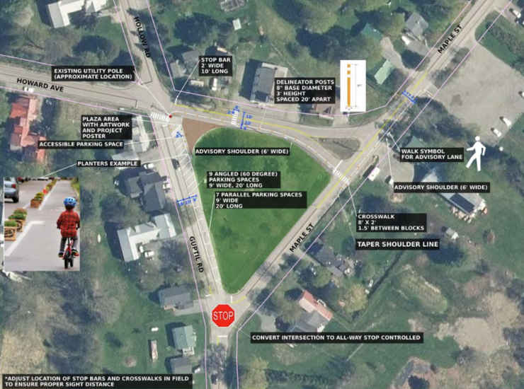 map of demonstration project in Waterbury Center